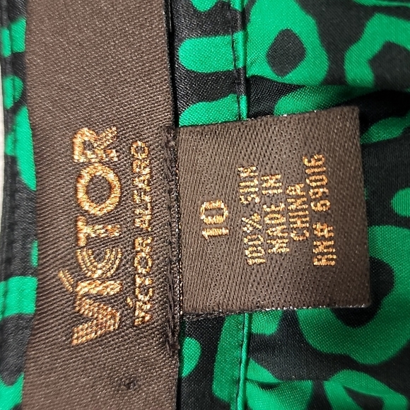 Victor Alfaro Emerald green 100% silk top size 10 wizard of oz - Picture 9 of 11